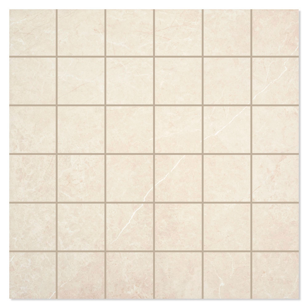 Marmor Mosaik  Klinker Firenze Crema Matt 30x30 (5x5) cm